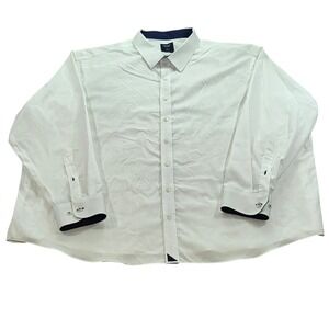 UNTUCKit Fit By DXL 4XL White Wrinkle Free Cotton Long Sleeve Mens‎ Shirt *Read